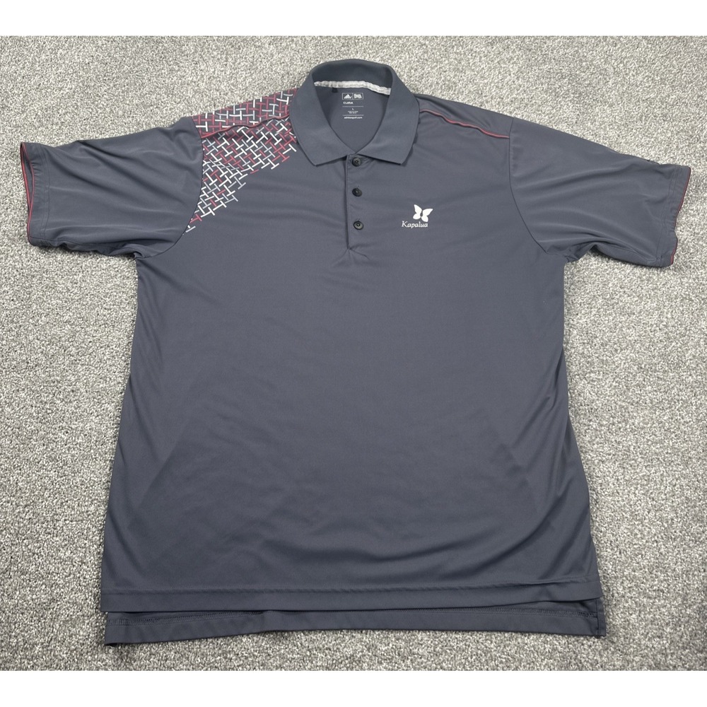Kapalua Adidas ClimaCool Golf Polo Men's Large Gray Hawaii Performance Shirt